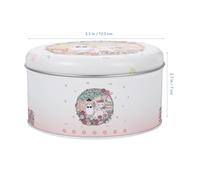 IMUSINICE Decorative Tinplate Cookie Tin with Lid, round Holiday Candy Box Storage Container for Biscuits and Treats, Printed Metal Packaging Box for Christmas and Weddings