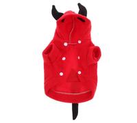 IMUSINICE Dog Coat Halloween Three-dimensional Devil Costume Plush Red Easy to Put for Walking Outdoor Activities Pet Puppy