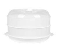 IMUSINICE Double Layer Microwave Steamer Lid, Household Vegetable and Dumpling Steaming Basket for Microwave Cooking, Kitchen Steaming Utensils for Office Meal Reheating