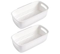 IMUSINICE Double Layer Vegetable Basin Plastic Draining Basket for Indoor Kitchen Use Food Washing Hanging Storage 2Pcs