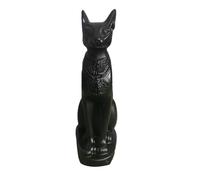 IMUSINICE Egyptian Bastet Cat Statue Resin Sculpture Black Desktop Fortune Cat Ornament Home Decoration Sand Table Adornment for Living Room