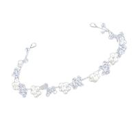 IMUSINICE Elegant Silver Artificial Pearl Hairband with Rhinestone Crystal Accents, Stylish and Delicate Wedding Hair Accessory for Bridal and Holiday Occasions