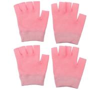 IMUSINICE Fingerless Gel Moisturizing Gloves to Prevent Lotion Stains 2 Pairs Fabric Hand Spa Gloves with Healing Properties for Dry Hands Suitable for Working and Overnight Use