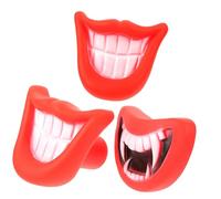 IMUSINICE Halloween Season Dog Playing Toy Soft Vinyl 3 Pcs Fangs | Pink Pig Face, Red Lip Assorted Style, for Halloween Cosplay Party and Dog Training, Anxiety Relief Random Style