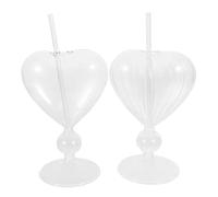 IMUSINICE Heart Shape Cocktail Glass Set 2 Pcs 7.1Oz 6.1Oz Stylish Glassware Suitable for Hotels and Home Entertaining