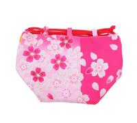 IMUSINICE Japanese Style Drawstring Bag Portable Cosmetic Bag with Cherry Blossom Pattern Fabric Coin Purse Lightweight and Elegant for Travel or Daily Use