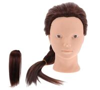 IMUSINICE Mannequin Head for Makeup Practice and Hairdressing Training with Realistic Experience, Heat Styling Capability, Brown High Temperature Fiber and Silicone Material,