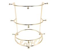 IMUSINICE Metal Crown Display Stand with 2-tier Double-layer Structure and Large Steady Base, Prevents Deformation and Tipping, Golden Tiara Organizer for Dressing Mirrors and Wedding