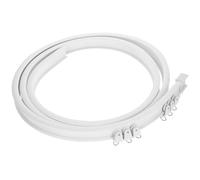 IMUSINICE Meter White Bendable Ceiling Curtain Track Kit with Sturdy Stainless Steel and Lightweight Pvc, Portable U-shaped Curved Curtain Slider Track for Room Divider in Hospitals or Shops