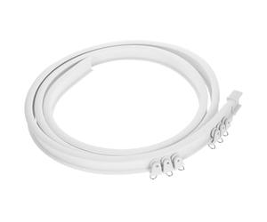 IMUSINICE Meter White Bendable Ceiling Curtain Track Kit with Sturdy Stainless Steel and Lightweight Pvc, Portable U-shaped Curved Curtain Slider Track for Room Divider in Hospitals or Shops