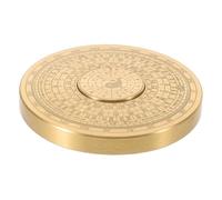 IMUSINICE Mini Feng Shui Compass Pocket Sized Brass Antique Luopan Smooth Rotation and Compact Design for Office Desk and Collectible Decoration 2.3 Inch Golden