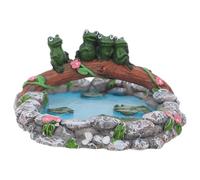 IMUSINICE Resin Realistic Frog Miniature Pond Figurine Weatherresistant Stimulates Imagination Fairy Garden Water Feature for Yard Animal Decor