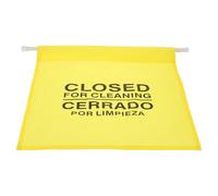 IMUSINICE Retractable Housekeeping Safety Sign Yellow Plastic Sheet High Visibility Robust Materials Bathroom Closed Sign for Doorway Use in Multiple Sites