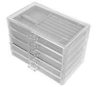 IMUSINICE Rock Collection Box and Multi Drawers, Acrylic and Velvet Material Display Case with Divided Compartments for Comprehensive and Easy Categorization, for Home Or Office