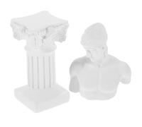 IMUSINICE Roman Column Resin Sculpture Figurine Set Lightweight Decorative Desktop Ornaments White Finish, Not Easy to Tip, for Home Decoration