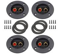 IMUSINICE round Speaker Terminal Connectors Easy to Install 4pcs with Binding Post Terminals Abs and Zinc Alloy Speaker Plugs for Subwoofer Box and Home Audio-visual Subwoofer Audio