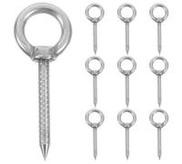 IMUSINICE Self-Tapping Screw-in Hooks Round Shape 10pcs Stainless Steel Heavy Duty Light Hanging Hooks Versatile Solution in Silver for Outdoor and Office Use