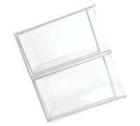 IMUSINICE Stackable Plastic Cosmetic Organizer Boxes with Wear Resistance Pet Material 2pcs and Desktop Makeup Storage, for Students and Workers, for School or Mother's Day Use