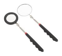 IMUSINICE Telescoping Inspection Mirror for Vehicle with LED Light, Flexible round Mechanic Mirror on A Stick, Adjustable Auto Inspection Tool for Chassis and Roof Checking