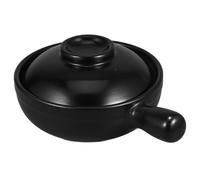 IMUSINICE Terracotta Cooking Pots with Lid 600Ml Side Handle Clay Pot for Soup and Boiling in Kitchen Use
