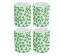 IMUSINICE Toilet Paper Strong Absorbency 4 Rolls St Patrick's Day Themed with Green Leaf Print, Soft Paper Tissue Rolls and Convenient Practical Design for Home Use Pack for Celebrations