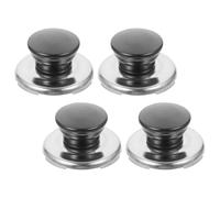 IMUSINICE Whistling Kettle Lid Cover Knobs and Easy Installation 4pcs Black Stainless Steel Replacement Handles with Sturdy Design for Teakettle Lid for Personal and