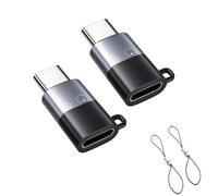 iMusk 2 Pack for DJI Mic Mini RX Female to Male Phone Audio Adapters, Type-C and Lightning Ports Connector with Two Lanyards (Lightning Female to Type-C Male Adapter)