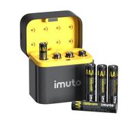 imuto Rechargeable AAA Batteries Lithium 8 Pack with Fast Charger,1300mWh 1.5V Constant Output Triple a Lithium Batteries 2500 Cycles Long Lasting