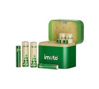 imuto Rechargeable Batteries 4 AA and 4 AAA Lithium with Hybrid Charger,1.5V Triple A & Double A (3amps) Battery, Long Lasting Li-ion battery with Ni-MH/Lithium hybrid Charger Box(Christmas Edition)
