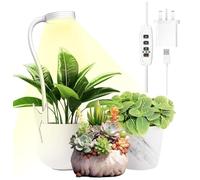 IMVSINCERE Grow Lights for Indoor Plants,Clip On LED Full Spectrum Grow Light for Small Plants,5000k Small Growing Led Light with 360° Gooseneck,3/9/12H Timer, 10 Brightness, 5W,White