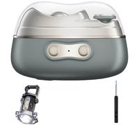 Imwing Easyclip Smart Nail Clipper + 1 Electric Earpick + 1 Portable Rechargeable Bright Keychain Flashlight, 3-in-1 Trimmer Polishing&Fragments Storage with Led Light, UV lamp