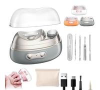 Imwing Nailqure Clip, 3-in-1 Multi Function Nail Clipper Smart Nail Trimmer and Polisher, with LED Safe Fingernail Trimmer,for Seniors,Adults(Gray)