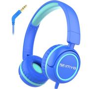 IMYB Kids Headphones, V1 Wired Stereo Foldable Tangle-Free 3.5mm Adjustable On-Ear Headphones for Kids for School/Toddlers/Childrens/Teens/Boys/Girls/Ipad/Tablet/Kindle/Phones/Travel/Plane (Blue)
