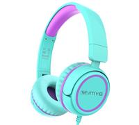 IMYB V1 Kids Headphones, Wired Stereo Foldable Tangle-Free 3.5mm Adjustable On-Ear Headphones for Kids for School/Toddlers/Childrens/Teens/Boys/Girls/Ipad/Tablet/Kindle/Phones/Travel/Plane (Green)
