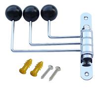 ImyHok Decorative Wall Hook Swivel Metal Coat Rack with Black Wood Decor Balls Cute Foldable Storage Hooks for Hanging Towel Girls Hair Ring Kids Hats Bags in Bathroom Bedroom, Wall Mounted, Black