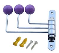 ImyHok Decorative Wall Hook Swivel Metal Coat Rack with Wood Decor Balls Cute Foldable Storage Hooks for Hanging Towel Girls Hair Ring Kids Hats Bags in Bathroom Bedroom, Wall Mounted,Purple