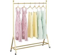 IMYOGI Clothes Rail Rack Heavy Duty Garment RackExquisite Wrought Iron Clothes Rail OldFashioned Commercial Roller Rack FloorStanding Clothing Display Stand (Golden 160x150cm)