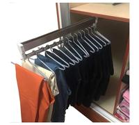 IMYOGI Clothes Rail Rack Stainless Steel PullOut Clothes Rail & Trousers Rack for Wardrobe - SpaceSaving Pants & Clothing Storage 25 KG Load Capacity 500mm/19.7inch Size