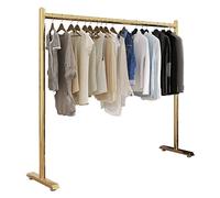 IMYOGI Exquisite Clothes Rail Rack Heavy Duty Rods Clothes Hanging Rack Freestanding Metal Clothing Rack Storage Shelf Hanger for Hanging Clothes/Gold/150cm