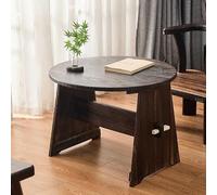 IMYOGI Exquisite Minimalist Round Solid Wood Coffee Table - Compact Design for Small Spaces Asian-Inspired Decor Perfect for Tea Ceremonies and Living Room Use