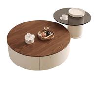 IMYOGI Exquisite Modern Nesting Coffee Tables with Drawer Storage - Space-Saving Stackable Wooden Tables for Living Room Stylish Sofa Side Tables with Functional Design
