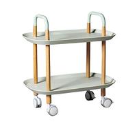 IMYOGI Exquisite Scandinavian Side Table, Home Storage Shelves, Living Room Simple Mobile Coffee Table, Sofa Corner Table, With Wheels Trolley (Color : A, Size : 2 levels)