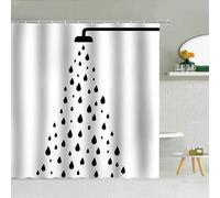 IMYOGI Exquisite Simple Black White Raindrop Shower Curtain Geometry Water Droplets Pattern Polyester Fabric Bathroom Hanging Curtains Home Decor 35x63in-88x160cm/WxH shower curtain set