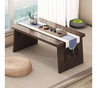 IMYOGI Exquisite Walnut Coffee Table - Antique Carved Design, Wide and Foldable Top, No Assembly Required, Ideal for Tea Room or Balcony - Elegant and Functional