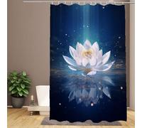 IMYOGI Lotus Shower Curtains for Bathroom 150 x 200 cm Large Shower Curtain Dream 3D Waterproof Polyester Polyester Fabric with 12 Rings and Weighted Hem, Quick-Drying Home Outdoor Garden Decor R-423