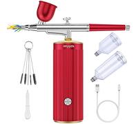 imyyds Airbrush Kit with Compressor, 32 PSI High Pressure Cordless Air Brush Kit with Air Compressor, Portable Single-Action Airbrush Compressor Set, Mini Airbrush Kit for Painting, Model, Nail,Makeup