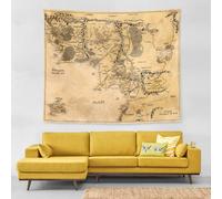 IMZEUSYEP Middle Retro Earth Map Tapestry Vintage Wall Hanging Wall Decor Decorative Wall Tapestries Durable Wall Art Decoration 3D Print Tapestry for Dorm Living Room Bedroom 50x60 Inch