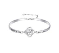 IMZM Christmas Gifts for Women White Gold Plated Bangle Bracelets Engraved Always My Wife/Mother/Sister/Daughter/Grandma/Granddaughter with Forever My Friend Xmas Jewelry Presents for Her, M, Base