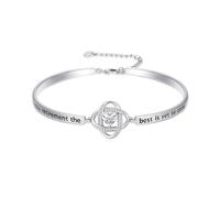 IMZM Christmas Gifts for Women White Gold Plated Bangle Bracelets Engraved Always My Wife/Mother/Sister/Daughter/Grandma/Granddaughter with Forever My Friend Xmas Jewelry Presents for Her, M, Base