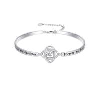 IMZM Christmas Gifts for Women White Gold Plated Bangle Bracelets Engraved Always My Wife/Mother/Sister/Daughter/Grandma/Granddaughter with Forever My Friend Xmas Jewelry Presents for Her, M, Base